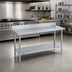 Thumbnail image #2 for Duke 72-Inch x 36-Inch Stainless Steel Work Table with 5-Inch Riser and Undershelf