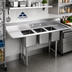 Thumbnail image #2 for Advance Tabco 3-Compartment Convenience Store Sink with Left and Right Drainboards, 64-Inch Wide