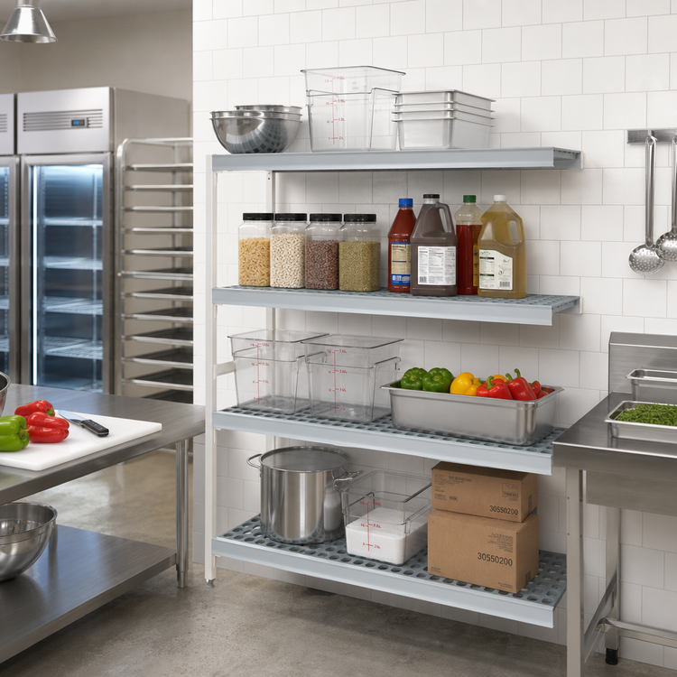 Product image #2 for Fermostock 4-Tier Polymer Shelving Unit Expansion Kit, 35W x 18D x 66H, Add-On Unit