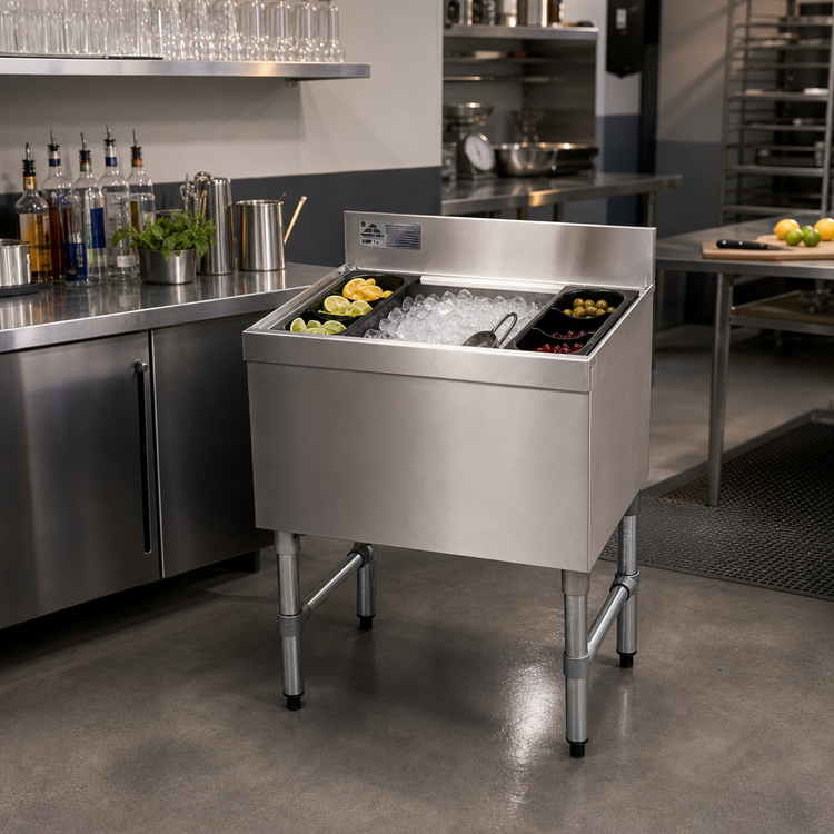 Product image #2 for Advance Tabco Special Value Series 30-Inch Wide Cocktail Unit Ice Bin, 12-Inch Deep Chest, 98 lb Capacity