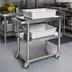 Thumbnail image #2 for Klinger's Trading Open Utility Bus Cart, 3 Bus Tray Capacity, 430 Stainless Steel
