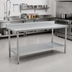 Thumbnail image #2 for Eagle Group Budget Series 108-Inch x 30-Inch Stainless Steel Work Table with 4-1/2-Inch Backsplash and Undershelf