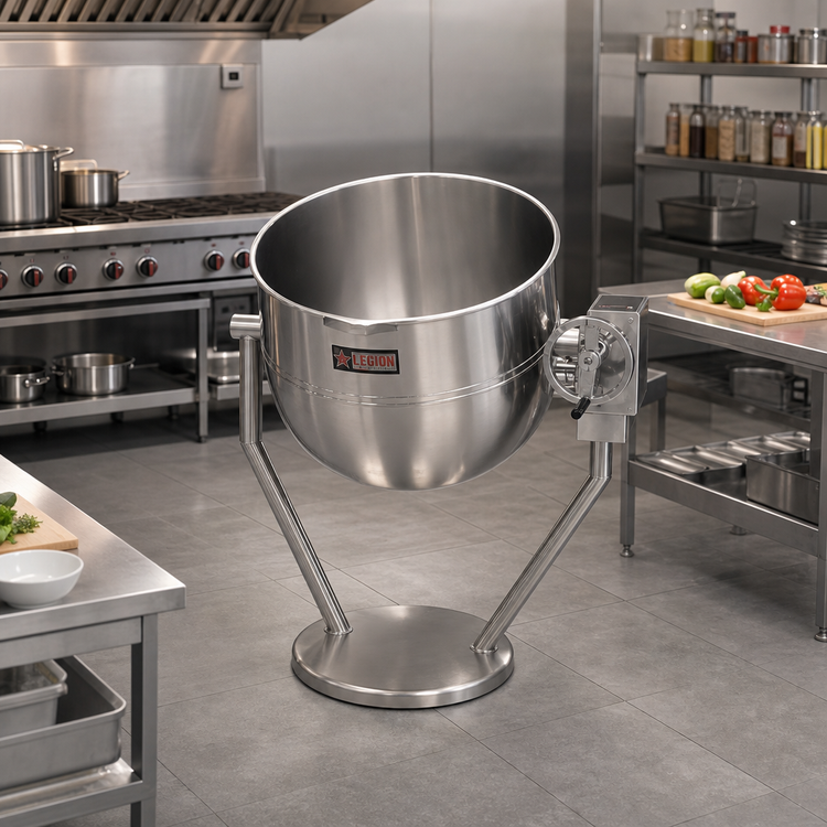Product image #2 for Legion TWP-80 80-Gallon Direct Steam Tilting Kettle with 2/3 Jacket