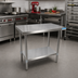 Thumbnail image #2 for BK Resources 48 x 18 Inch 18/430 Stainless Steel Flat Top Work Table with Adjustable Undershelf
