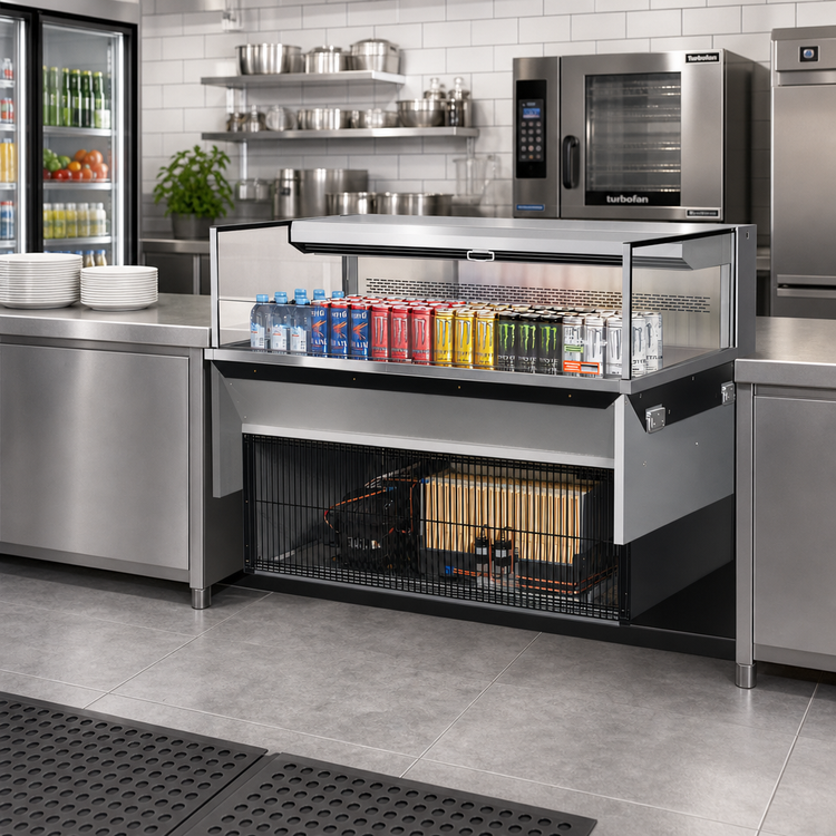 Product image #3 for Turbo Air 48-Inch Low-Profile Drop-In Horizontal Open Refrigerated Display Case, Deck Only