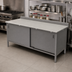 Thumbnail image #2 for John Boos 84-Inch x 30-Inch Poly Top Work Table with Cabinet Base and Sliding Doors