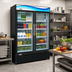 Thumbnail image #2 for Serv-Ware 48 Cu. Ft. Black Two-Door Glass Door Merchandiser Refrigerator