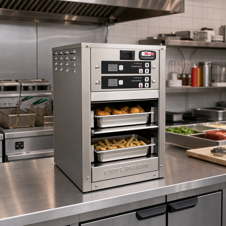 Product image #2 for Carter-Hoffmann MZ213GS-2T Modular Countertop Holding Cabinet for Fried Foods, Single-Sided Access, 2 x 12-Inch x 6-Inch Pan Capacity