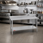 Thumbnail image #2 for Duke Manufacturing 316S-2430-2R Stainless Steel Work Table, 30 x 24 Inches, 16-Gauge 300-Series Top, Undershelf, 1-1/8-Inch Riser