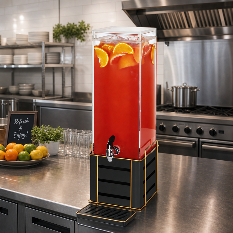 Product image #2 for Empire 3 Gallon Single Beverage Dispenser with Ice Chamber, Drip Tray and Spigot