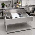 Thumbnail image #2 for Krowne MoveWell MW48 Adaptive Station Bin with Legs, 48 in W x 24 in D x 36-1/2 in H, Stainless Steel, Without Cold Plate