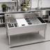 Thumbnail image #2 for Krowne MoveWell Adaptive Station Bin with Legs, 48 Inch W x 24 Inch D x 36-1/2 Inch H, Stainless Steel