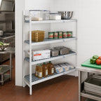 Thumbnail image #2 for Fermod Fermostock 4R26A71-CE 4-Tier Corner Expansion Polymer Shelving Kit, 71"H x 26"W x 14"D, Gray
