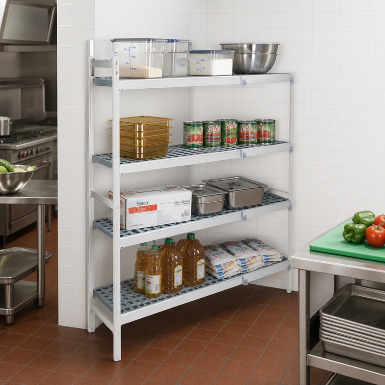 Product image #2 for Fermostock 4-Tier Corner Expansion Polymer Shelving Unit, 71 Inch H x 26 Inch W x 14 Inch D