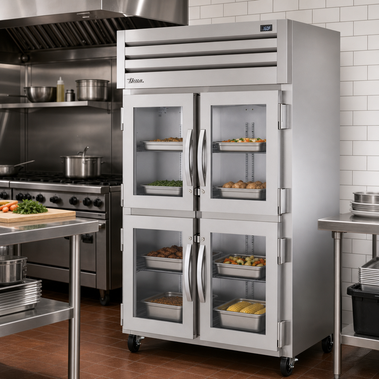 Product image #2 for True SPEC SERIES Two-Section Standard Depth Reach-In Heated Holding Cabinet with 4 Glass Half Doors