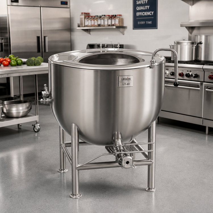 Product image #2 for Legion LT-40 40-Gallon Stationary Direct Steam Kettle with 2/3 Jacket