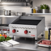 Thumbnail image #2 for Omcan 24-Inch Countertop Gas Charbroiler, 2 Burners, Stainless Steel