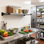 Thumbnail image #2 for Cambro Camshelving® Elevation EWSSKA2436S580 Wall-Mounted Solid Add-On Shelf Kit, 24 x 36 in, Antimicrobial, Brushed Graphite