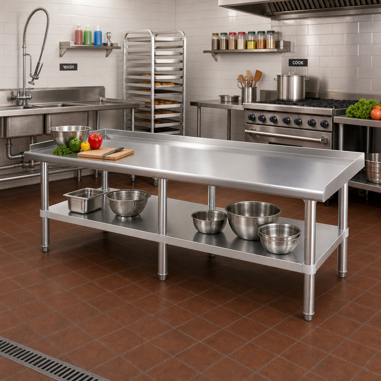 Product image #2 for Sapphire Manufacturing 60 Inch Wide x 30 Inch Deep Stainless Steel Equipment Stand with Galvanized Undershelf