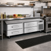 Thumbnail image #2 for Randell Self-Contained Refrigerated Chef Base Equipment Stand, 82 Inch Wide, 4 Drawers, Right-Side Compressor