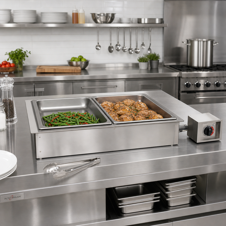 Product image #2 for Alto-Shaam Halo Heat Waterless Drop-In Electric Hot Food Well, 2 Full-Size and 2 Third-Size Pan Capacity