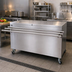 Thumbnail image #2 for BK Resources SECT-3060HL 60-Inch x 30-Inch Stainless Steel Serving Counter, Solid Top, Locking Door, and Drop Shelf