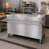 Thumbnail image #2 for BK Resources 60-Inch x 30-Inch Stainless Steel Serving Counter with Hinged Door, Lock, and Drop Shelf