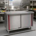 Thumbnail image #2 for Eagle Spec-Master Marine Series Enclosed Work Table with Sliding Doors, 84 x 24 Inches, 14-Gauge 304 Stainless Steel Top