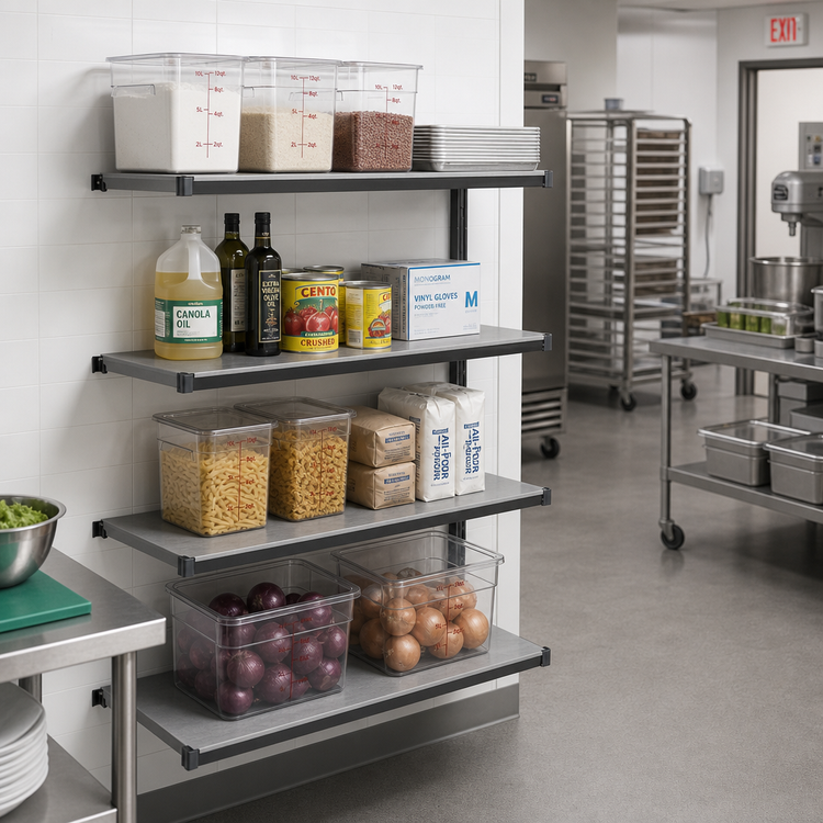 Product image #2 for Cambro Camshelving Basics Plus 4-Tier Solid Add-On Polymer Shelving Unit, 21-Inch Deep x 30-Inch Wide x 72-Inch High, Brushed Graphite