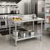 Thumbnail image #2 for Spec-Master 60-Inch x 24-Inch Stainless Steel Work Table with 4-1/2-Inch Backsplash and Adjustable Galvanized Undershelf