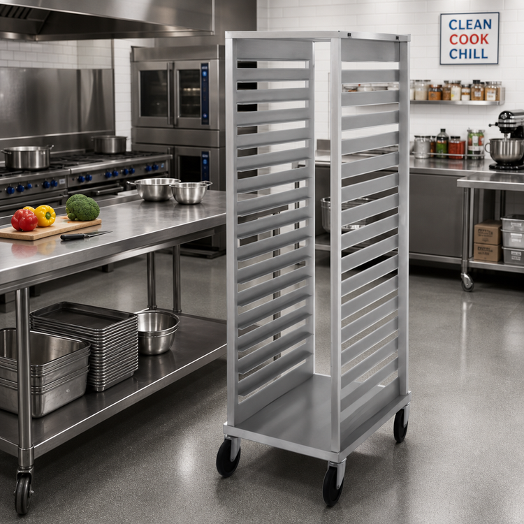 Product image #2 for NU-VU SB-2 Knock-Down Open-Side Aluminum Pan Rack, 17 Full-Size / 34 Half-Size Pan Capacity