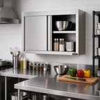 Thumbnail image #2 for John Boos WCS-60 60-Inch Wall-Mounted Stainless Steel Cabinet with Sliding Doors and Fixed Shelf