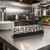 Thumbnail image #2 for American Metalcraft Reserved Table Sign, 5 x 3/4 x 1-1/4 Inch, 202 Stainless Steel, Black
