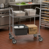 Thumbnail image #2 for Metro Super Erecta Heavy Duty 2-Shelf Bus Cart Utility Cart with 5-Inch Poly Casters, 36 x 21 x 39 in, Stainless Finish