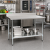 Thumbnail image #2 for BlendPort® Budget Series 60 Inch x 30 Inch 430 Stainless Steel Work Table with 4-1/2 Inch Backsplash and Undershelf