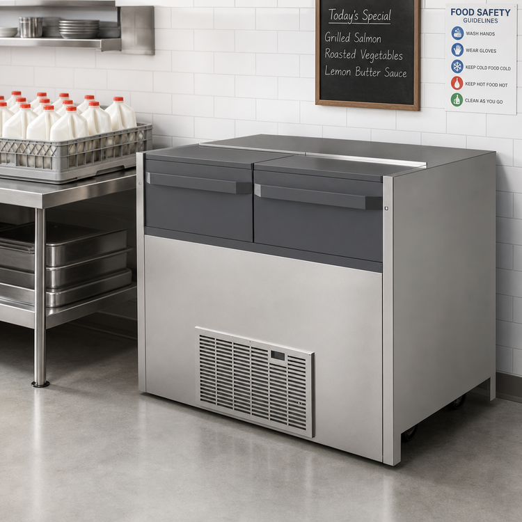 Product image #2 for Delfield NLFACP-12 Self-Contained Air Curtain Milk Case Cooler, 12-Crate Capacity, 54-Inch Wide