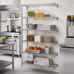 Thumbnail image #2 for Eagle Group A5-86-2424C 5-Tier Add-On Wire Shelving Unit, 24 x 24 x 86 Inches, Chrome-Plated