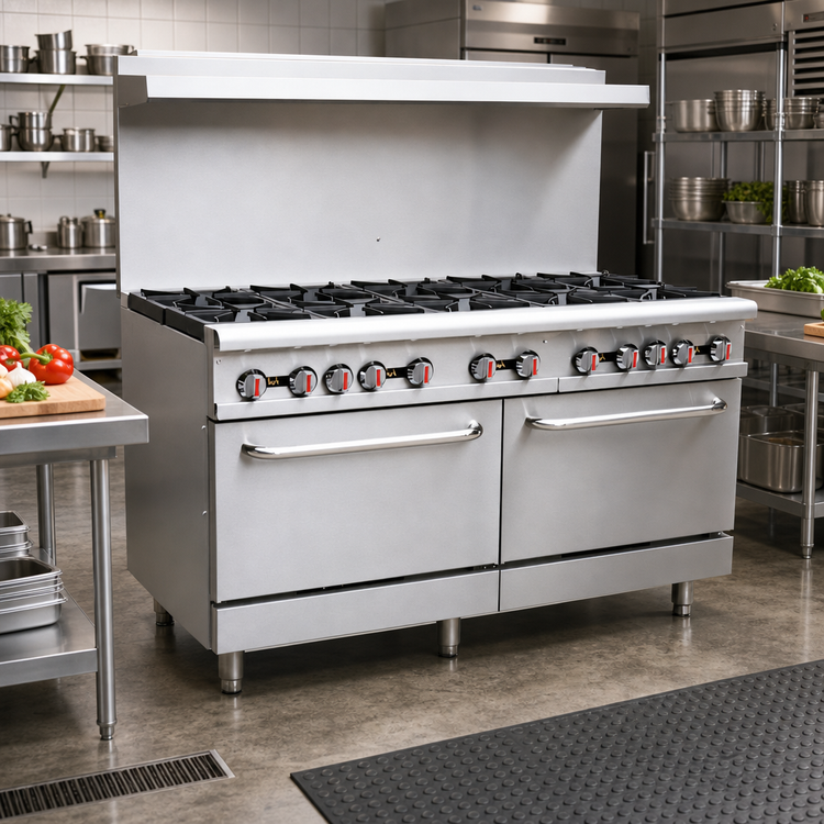 Product image #2 for 60-Inch Commercial Natural Gas Range with 10 Open Burners and 2 Standard Ovens