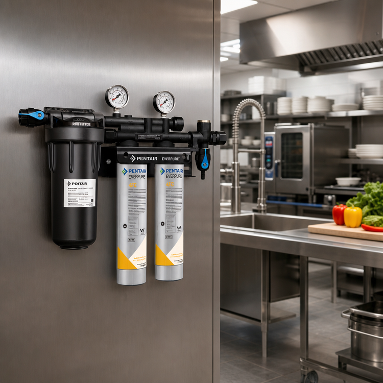 Product image #2 for Everpure QC7I PF Twin 4FC Commercial Water Filtration System with Prefilter and Carbon Block Cartridges