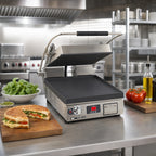 Thumbnail image #2 for Star (Middleby) Pro-Max 2.0 PST14IT Commercial Panini Press, Smooth Cast Iron Plates, 14.5" x 14.2", Analog Control with Digital Timer