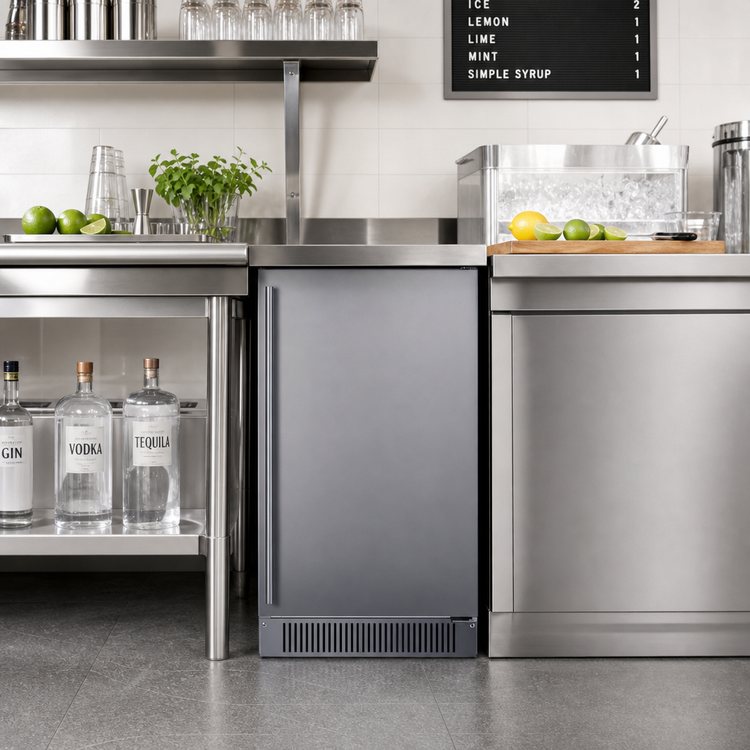 Product image #2 for Summit Commercial 18-Inch Built-In/Freestanding Outdoor Clear Ice Maker, 60 lb. Daily Output, Stainless Steel