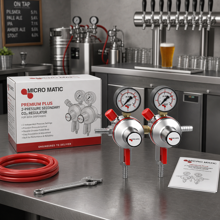 Product image #2 for Micro Matic Premium Plus 2-Pressure Secondary CO2 Regulator for Beer Dispensers