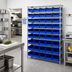 Thumbnail image #2 for Quantum Conductive Stationary Wire Shelving Bin System with 12 Shelves and 55 Bins