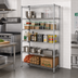 Thumbnail image #2 for Quantum 60 Inch W x 30 Inch D x 74 Inch H Chrome Plated 5-Shelf Wire Shelving Starter Kit