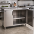 Thumbnail image #2 for BK Resources Optional Removable 18-Gauge Stainless Steel Shelf for 24 x 48 Cabinet Base Chef Tables
