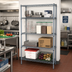 Thumbnail image #2 for Quantum 4-Shelf Wire Shelving Starter Kit, 54 x 24 x 74 Inches, Gray Epoxy Antimicrobial Finish