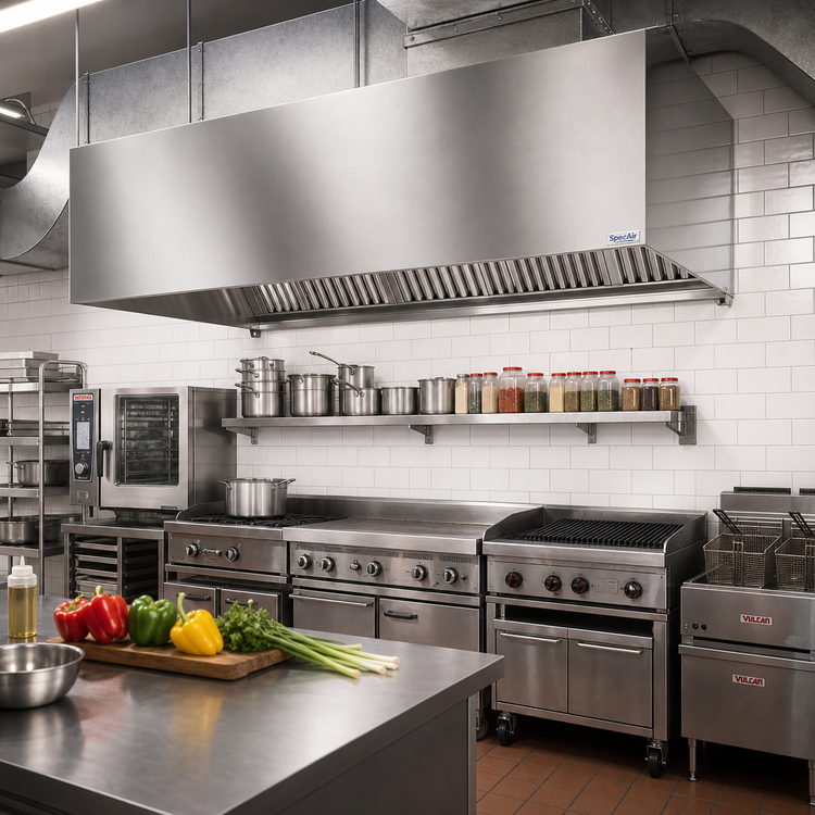 Product image #2 for SpecAir HEIA96-132 Wall Type Exhaust Hood, 132-Inch Wide, Compensating Make-Up Air