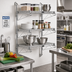 Thumbnail image #2 for Quantum Wall-Mount Cantilever Wire Shelving Starter Unit, Chrome-Plated