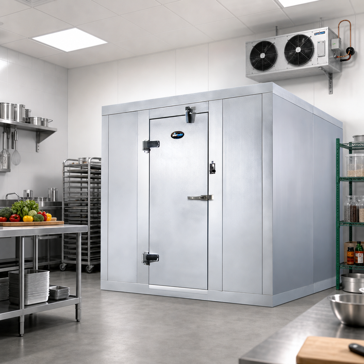 Product image #2 for AmeriKooler Indoor Quick Ship Walk-In Freezer with Aluminum Floor and Remote R-448A Refrigeration