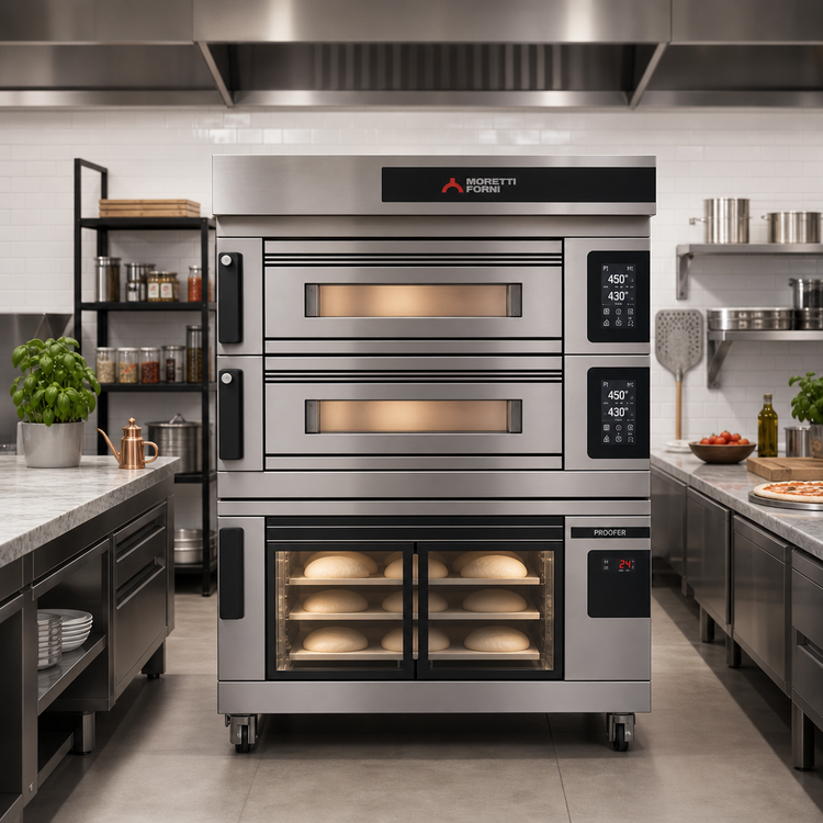 Product image #2 for Moretti Forni S50E Series 2-Deck Electric Pizza Deck Oven with Prover
